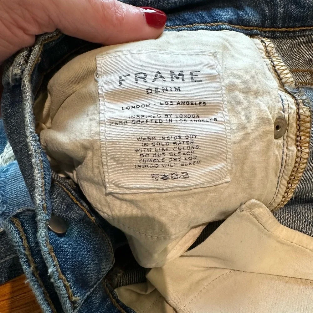 Frame Women’s Le High Straight Leg‎ Merriweather Distressed Denim Jeans
